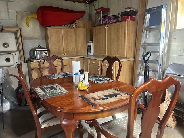 14 Here You Are Ln, Austin, PA 16720 - dining room with concrete block wall