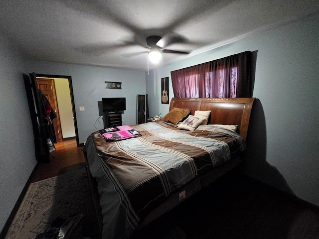 401 Valley View Rd, Wyalusing, PA 18853 - bedroom featuring wood finished floors and ceiling fan