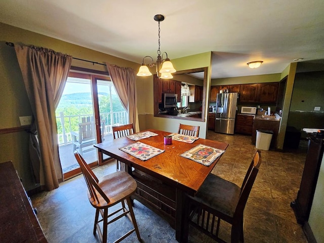 401 Valley View Rd, Wyalusing, PA 18853 - dining space featuring a chandelier