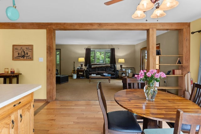 315 Old Tioga St, Wellsboro, PA 16901 - dining space featuring light wood-style floors and a ceiling fan
