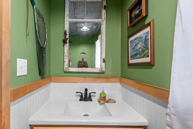 315 Old Tioga St, Wellsboro, PA 16901 - bathroom with vanity and wainscoting