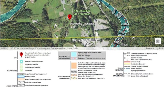 315 Old Tioga St, Wellsboro, PA 16901 - additional map related to listing featuring property parcel outlined