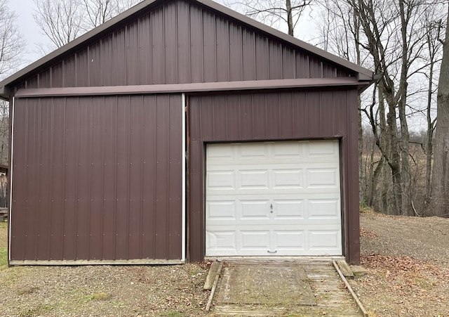 view of garage