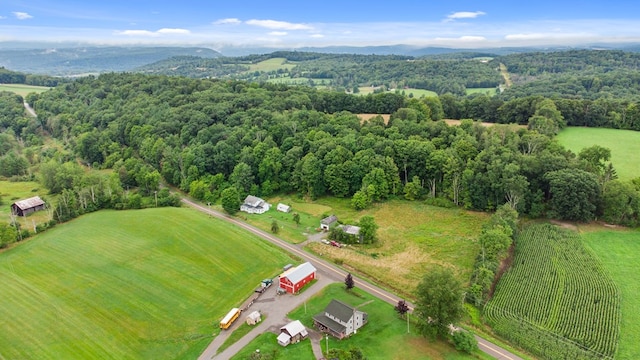 drone / aerial view with a rural view