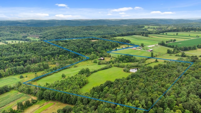 bird's eye view with a rural view