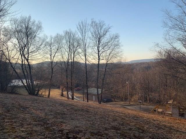 view of mountain feature with a rural view