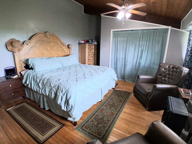 47 Alpine Dr, Athens, PA 18810 - bedroom with vaulted ceiling, light wood-type flooring, wooden ceiling, and ceiling fan