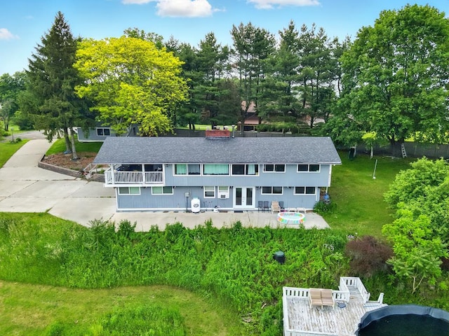 47 Alpine Dr, Athens, PA 18810 - view of front of house with a patio area, view of scattered trees, and a front yard
