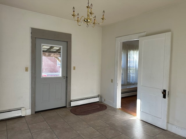 30 Turner St, Austin, PA 16720 - foyer entrance featuring baseboard heating and a chandelier