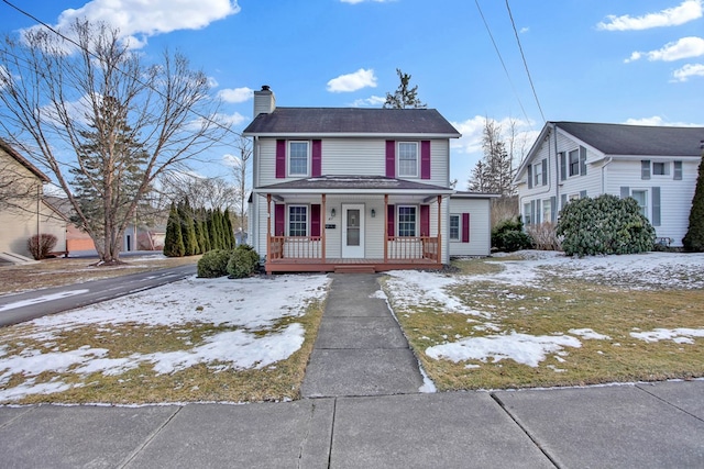 view of front of home with covered porch