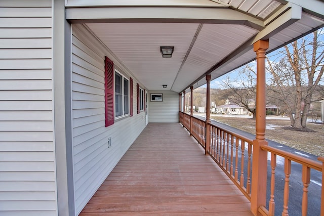 wooden deck with covered porch