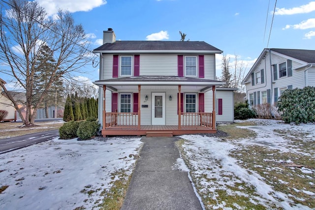 view of front of home with covered porch