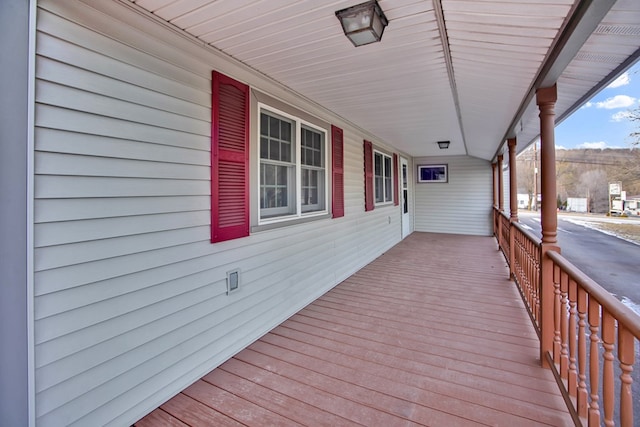 deck with covered porch