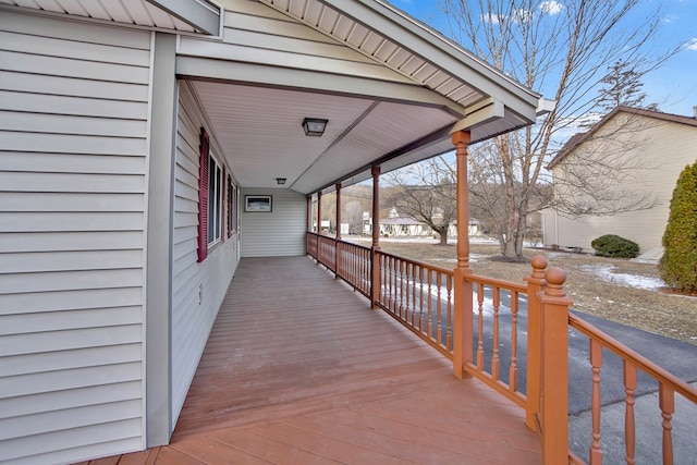 deck with covered porch