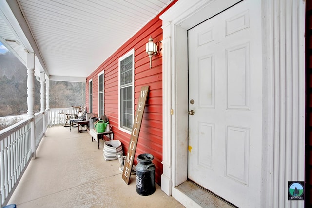 exterior space featuring covered porch