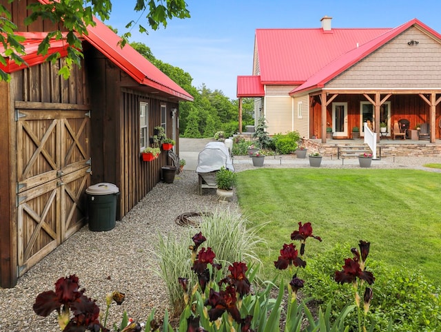 4535 Covered Bridge Rd, Ulster, PA 18850 - view of grassy yard featuring an outdoor structure