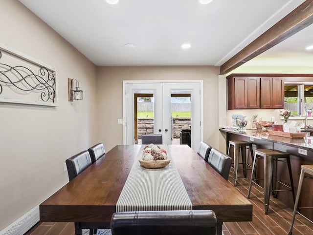 13 Alpine Dr, Athens, PA 18810 - dining room with french doors, dark wood-style floors, and recessed lighting