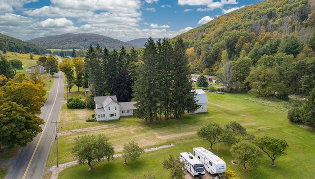 bird's eye view featuring a mountain view