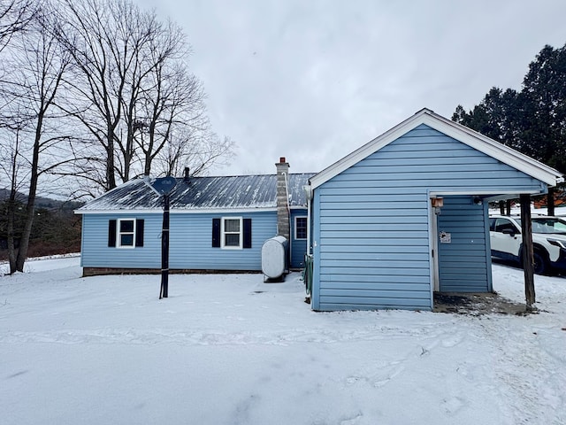 view of snow covered property