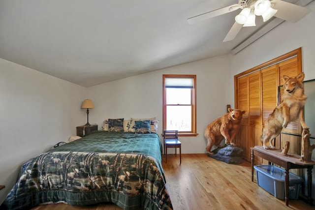5284-A Rte 6 W, Ulysses, PA 16948 - bedroom with lofted ceiling, wood finished floors, and ceiling fan