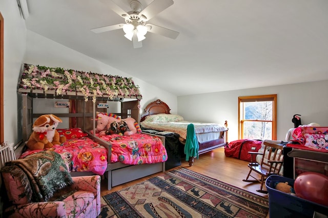 5284-A Rte 6 W, Ulysses, PA 16948 - bedroom with wood finished floors, vaulted ceiling, and a ceiling fan