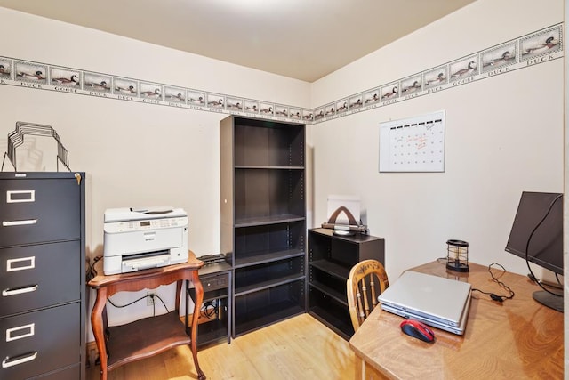 office featuring hardwood / wood-style flooring