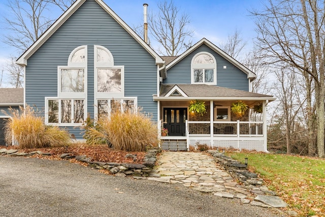 view of front of property with covered porch