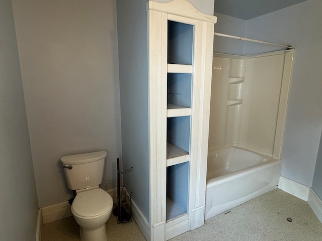 bathroom with toilet and shower / washtub combination