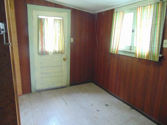 208 Tyler St, Athens, PA 18810 - unfurnished room featuring wooden walls and light floors