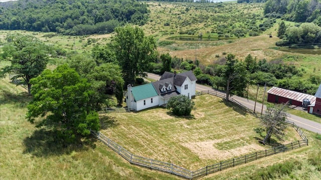 drone / aerial view featuring a rural view