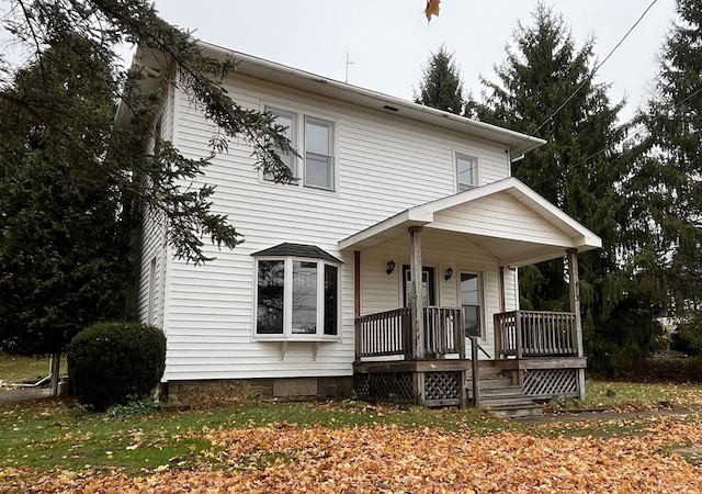 view of front of property with covered porch