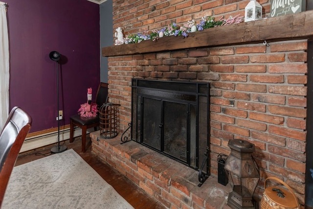 11 Purple St, Wellsboro, PA 16901 - details with baseboards and a brick fireplace