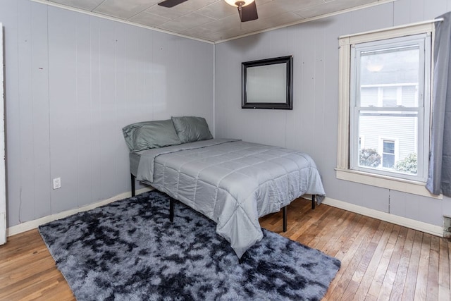 11 Purple St, Wellsboro, PA 16901 - bedroom with ceiling fan, baseboards, and wood-type flooring