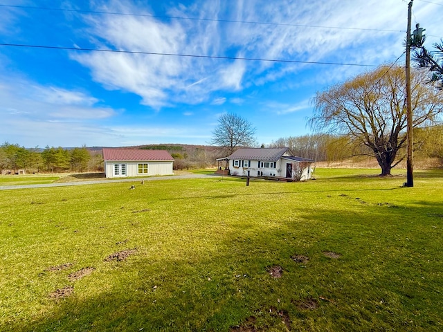 view of yard featuring driveway