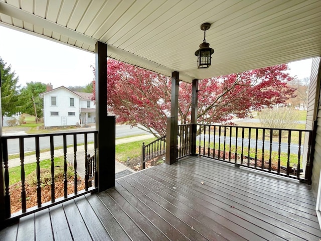 deck featuring covered porch