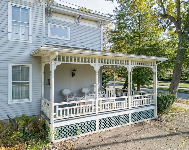 exterior space featuring a porch