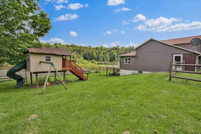 658 Ashley Hill Rd, Mansfield, PA 16933 - view of grassy yard with a playground and a water view