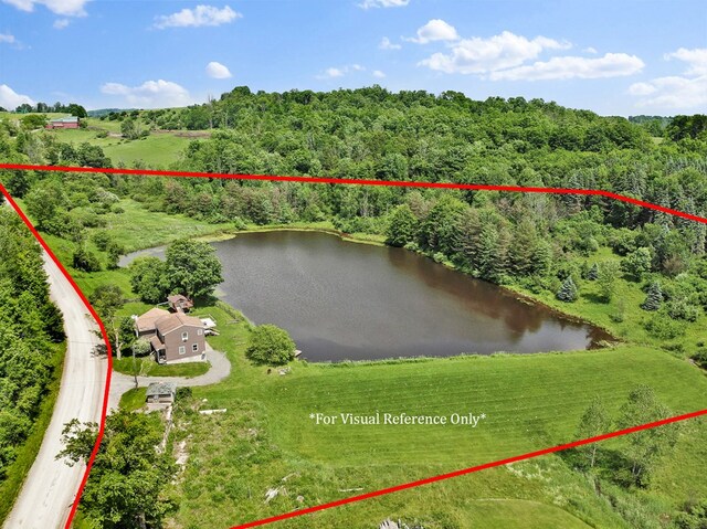 658 Ashley Hill Rd, Mansfield, PA 16933 - aerial view of property's location featuring a large body of water and property parcel outlined