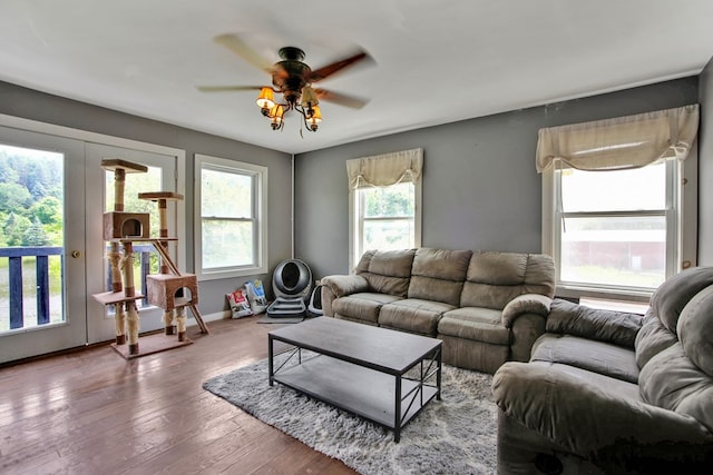 658 Ashley Hill Rd, Mansfield, PA 16933 - living room featuring ceiling fan and wood-type flooring