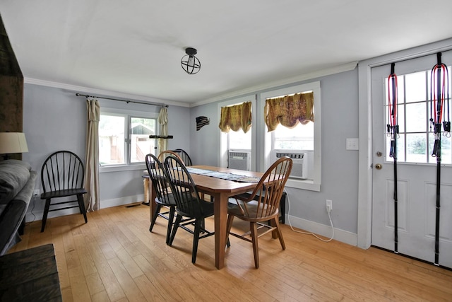 658 Ashley Hill Rd, Mansfield, PA 16933 - dining area with ornamental molding and light wood finished floors