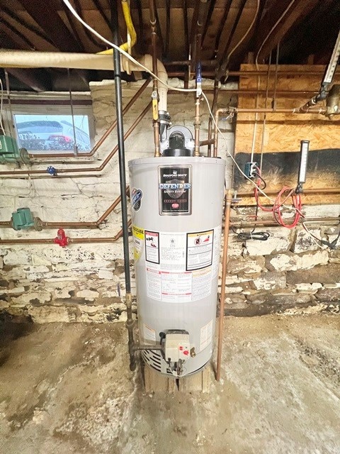 utilities featuring gas water heater