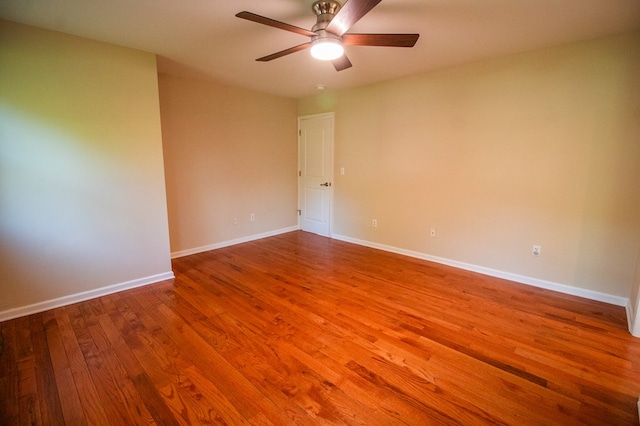 15 Loomis Ln, Gillett, PA 16925 - empty room with wood finished floors, a ceiling fan, and baseboards