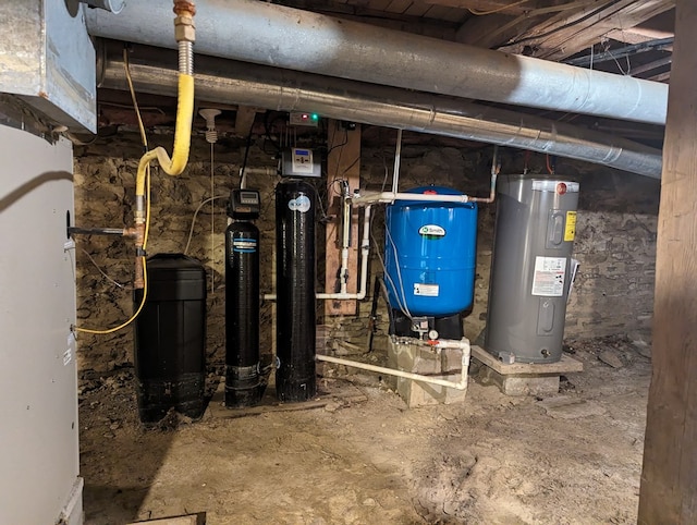 utility room featuring electric water heater