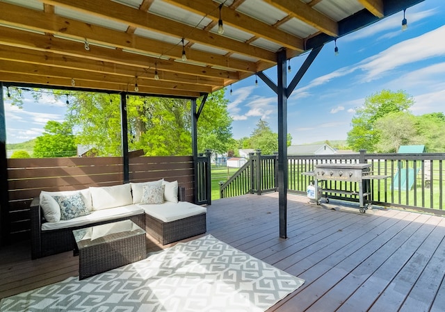 113 W Woodlawn Ave, Elkland, PA 16920 - wooden deck featuring outdoor lounge area