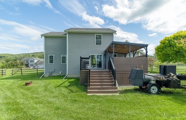 113 W Woodlawn Ave, Elkland, PA 16920 - rear view of house with a wooden deck