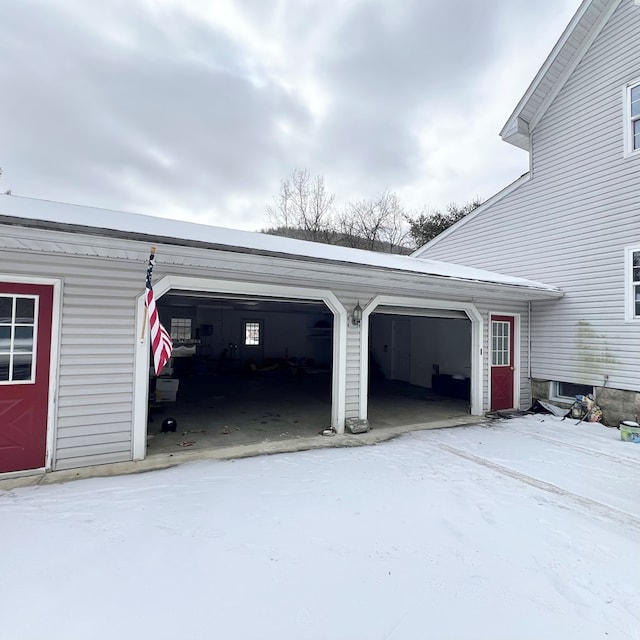 view of garage