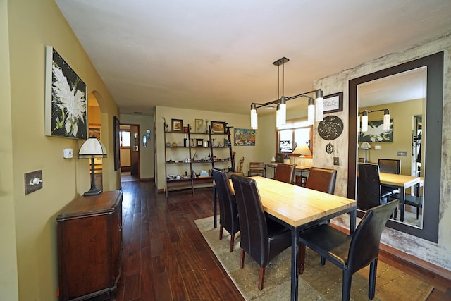 dining room featuring dark hardwood / wood-style flooring