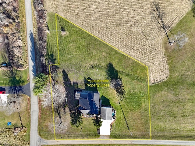 drone / aerial view with a rural view