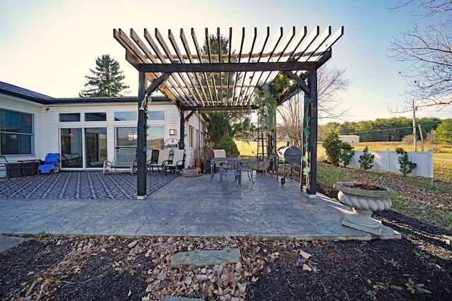 view of patio / terrace with a pergola