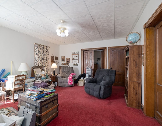 living room with carpet